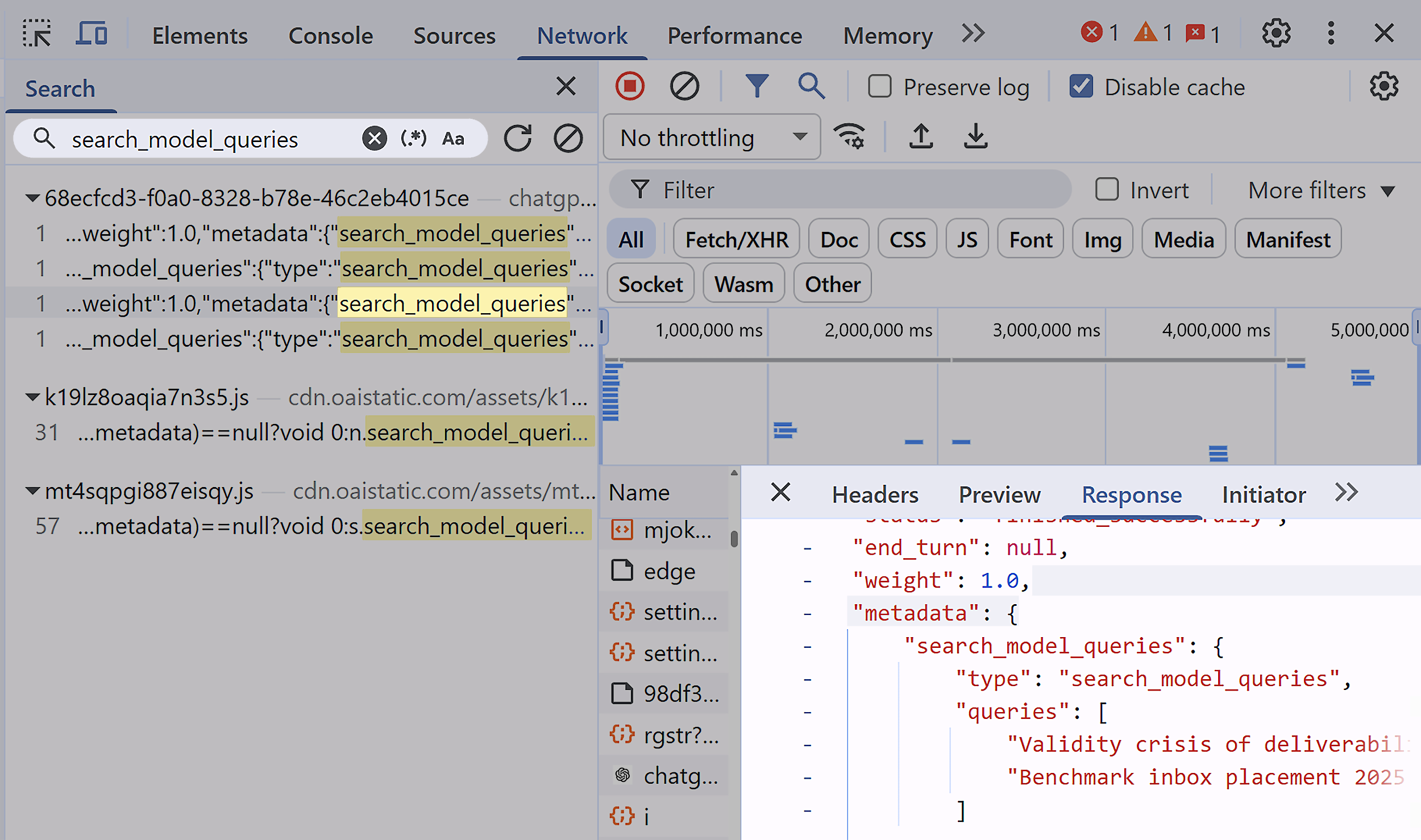 ChatGPT – Decomposed queries
