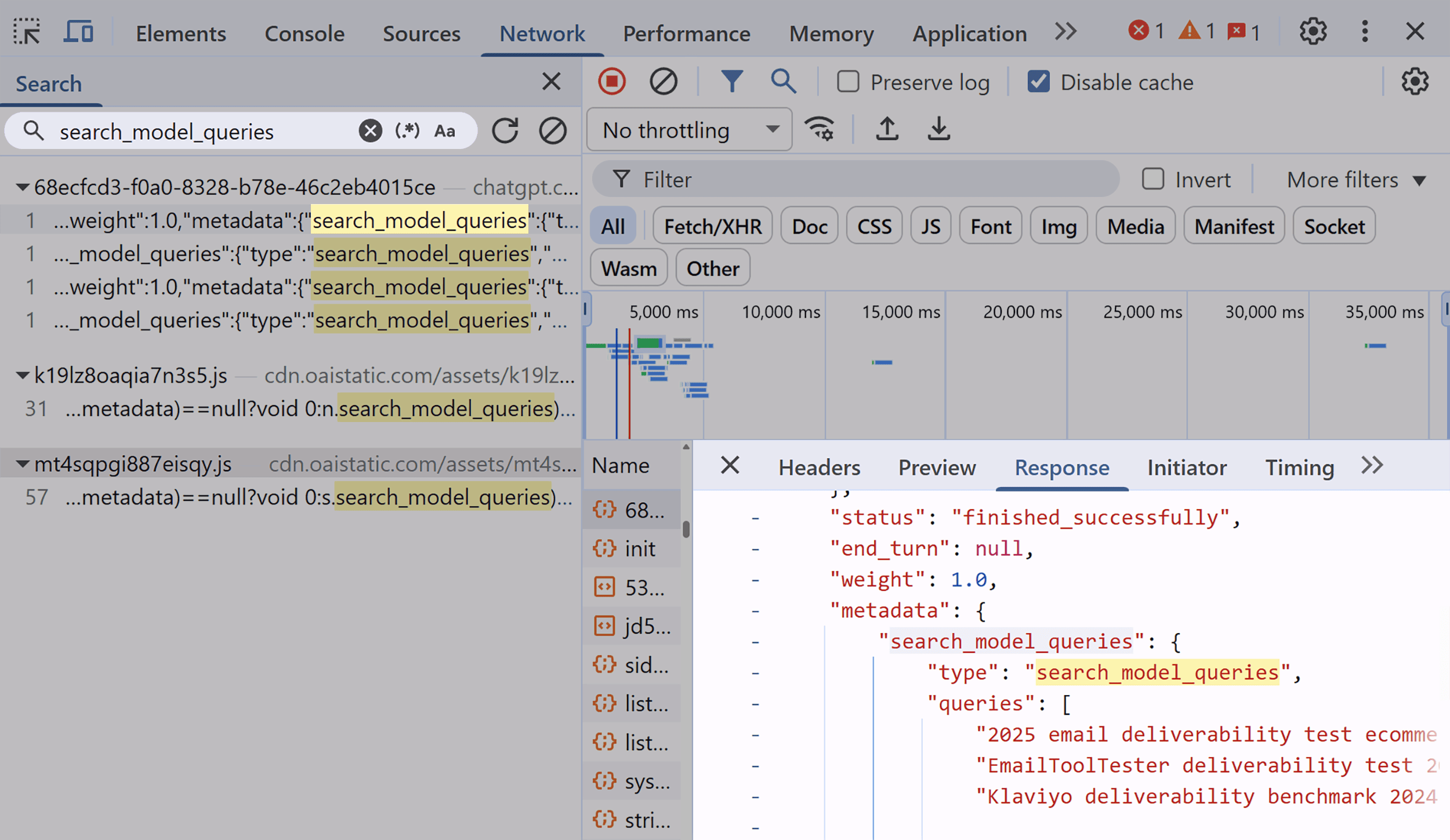 ChatGPT – Search model queries