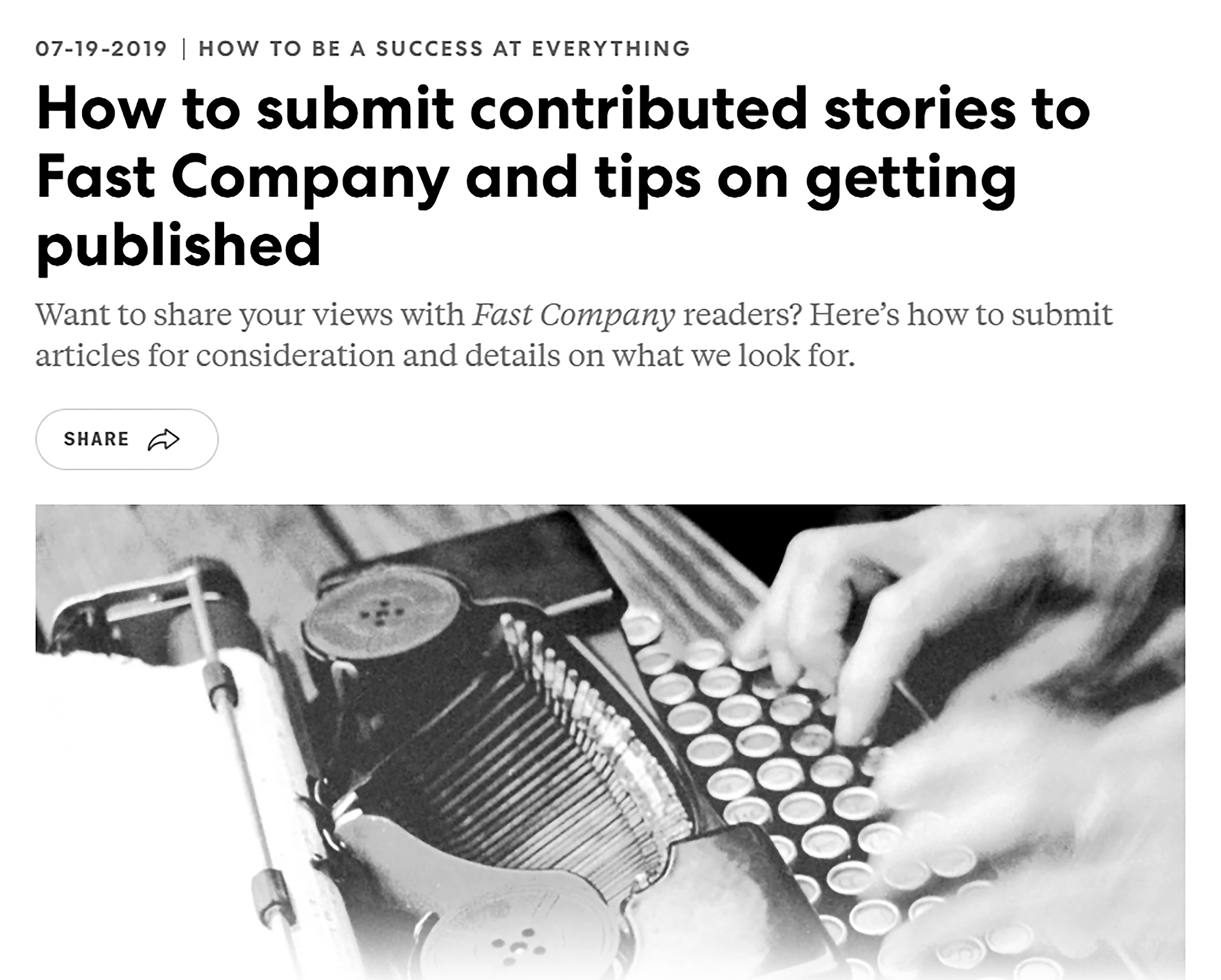 Fast Company – Guest post opportunities
