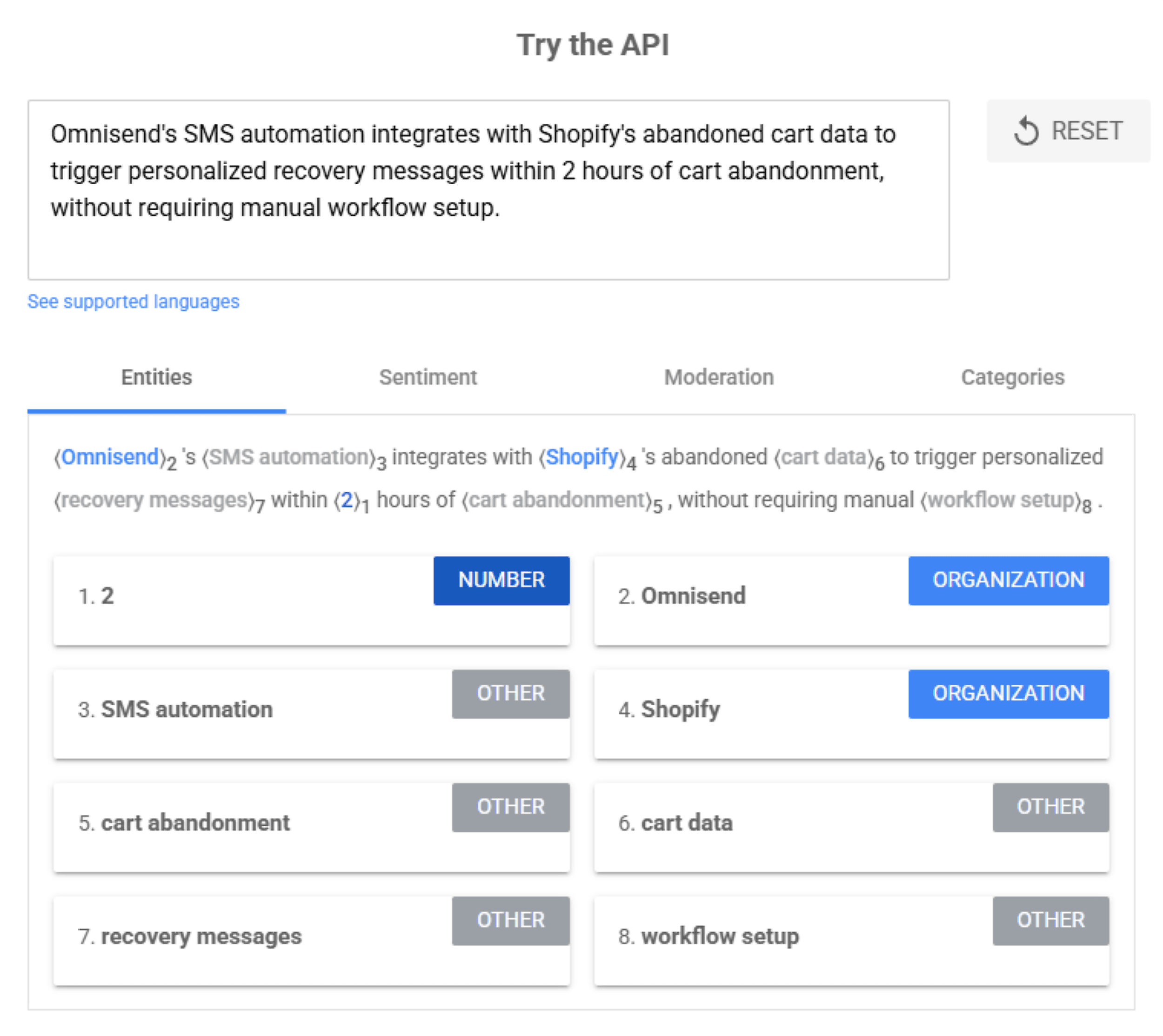 Google – Natural Language API