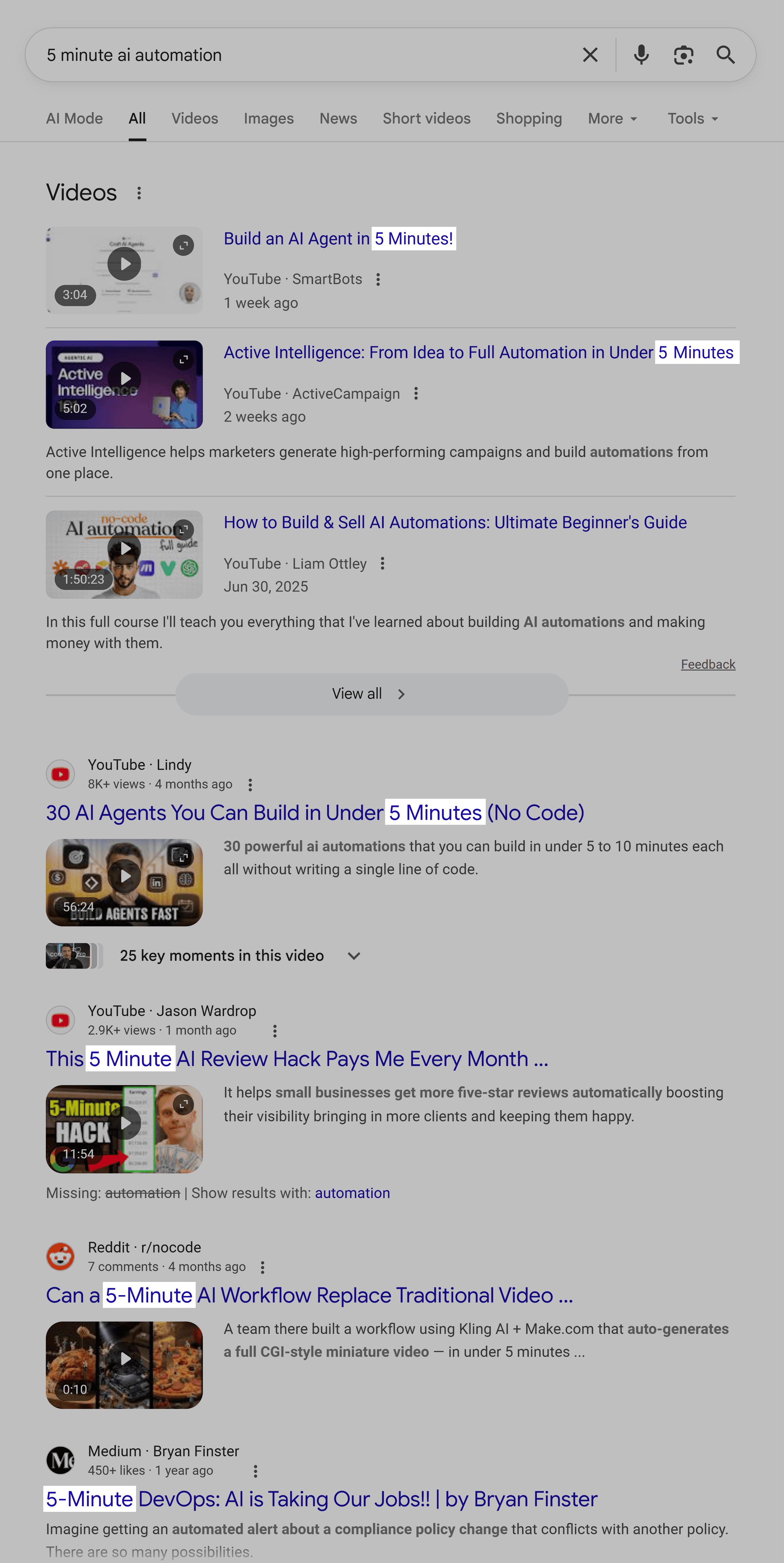 Google SERP – 5 minute AI automation