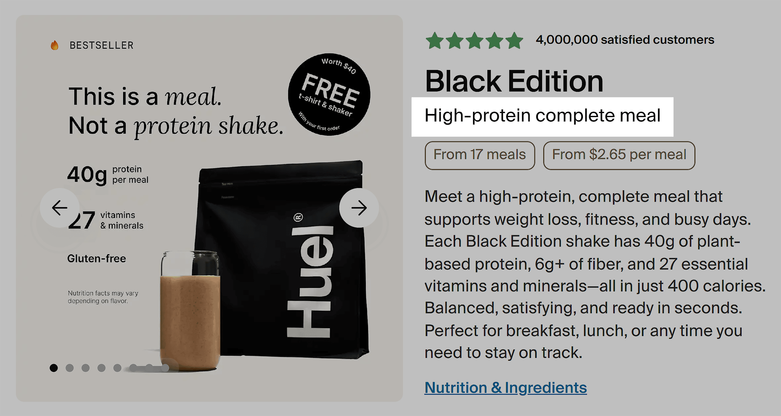 Huel – High-protein complete meal