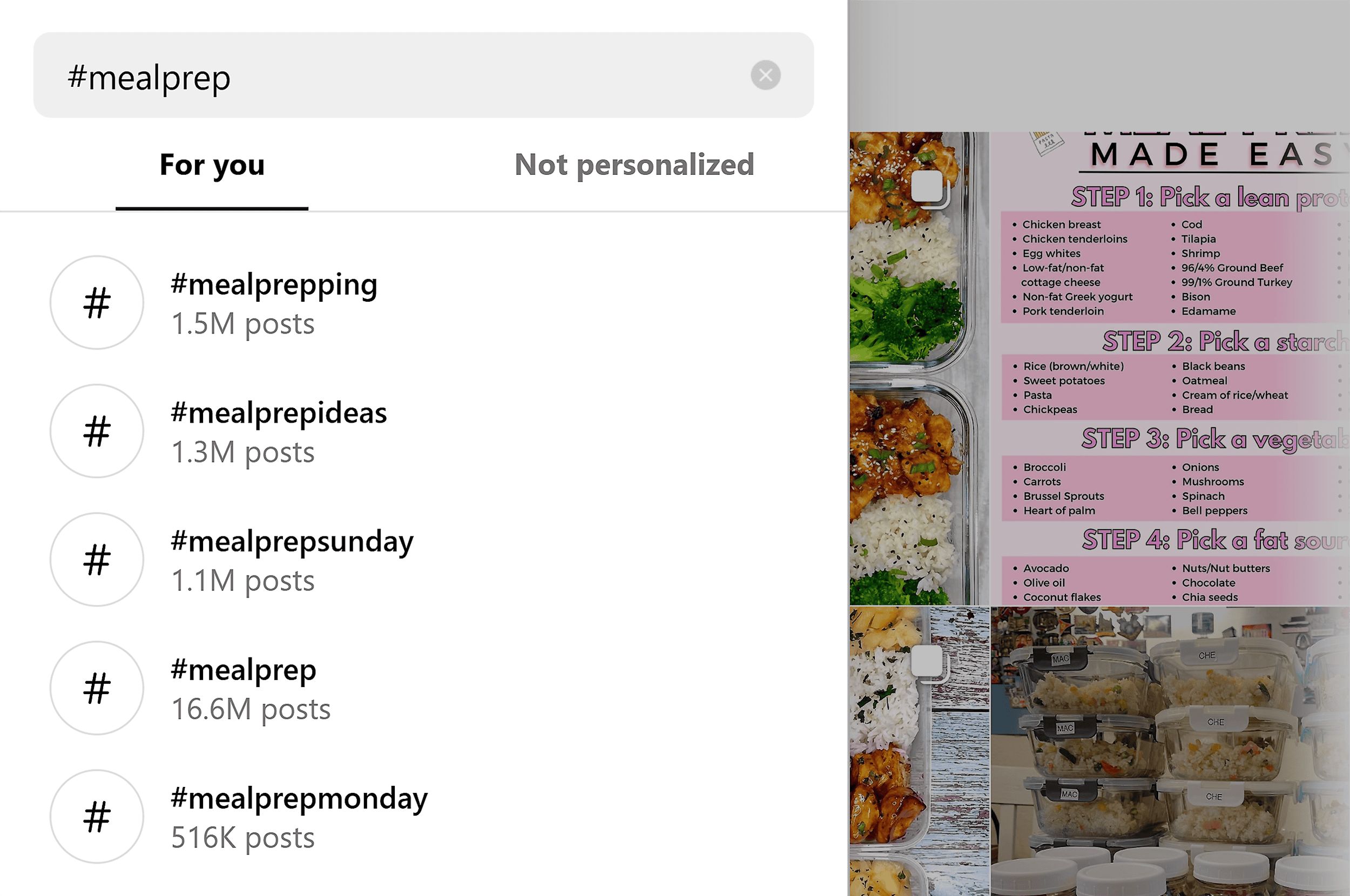 Instagram – Hashtags search
