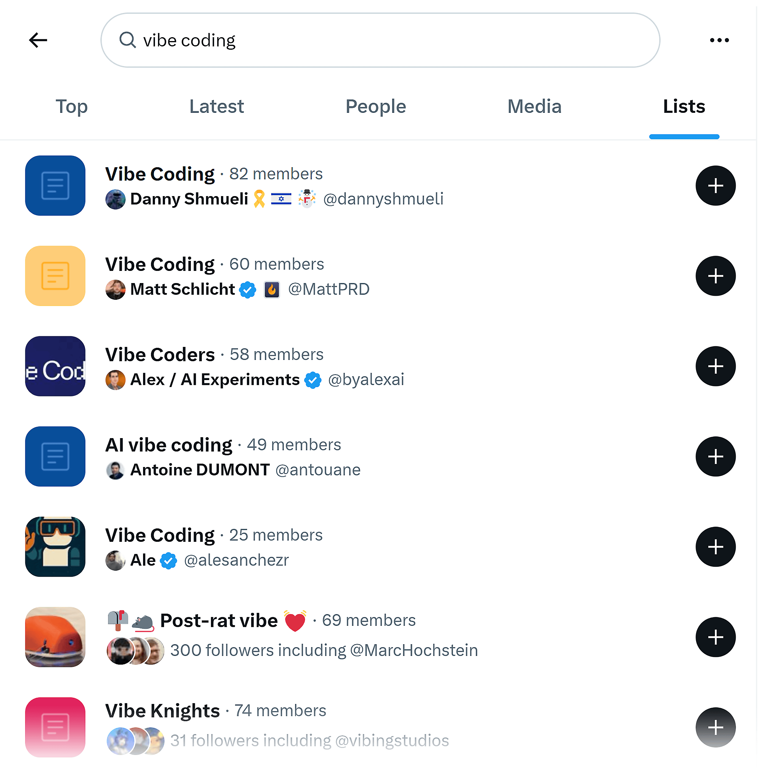 X – Search – Vibe coding – Results
