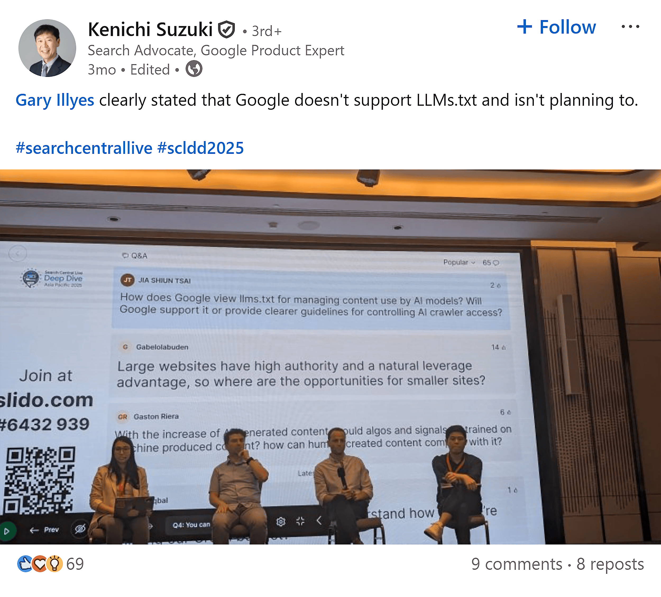 LinkedIn – Kenichi Suzuki – Use of LLMs.txt