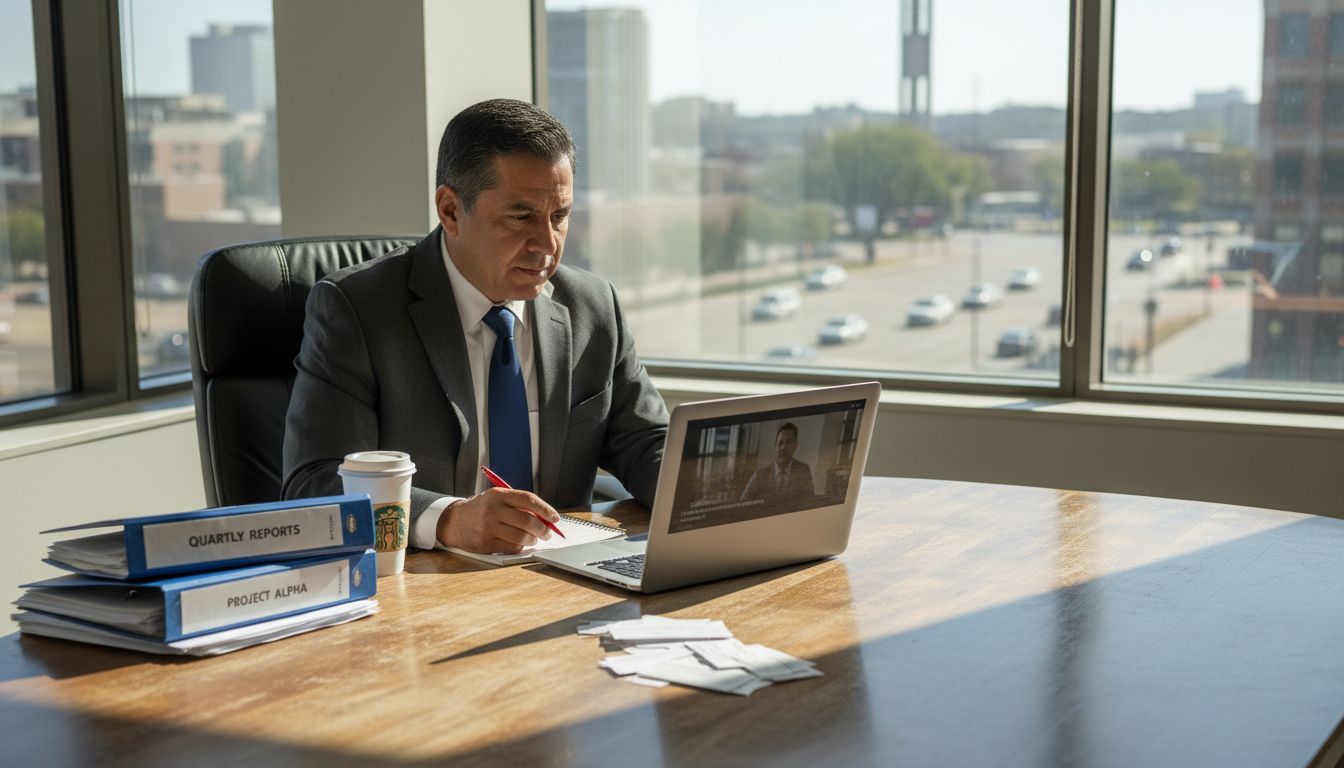 Texas SMB owner reviewing video marketing results