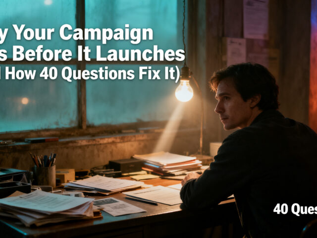 Why Your Campaign Dies Before It Launches (And How 40 Questions Fix It)