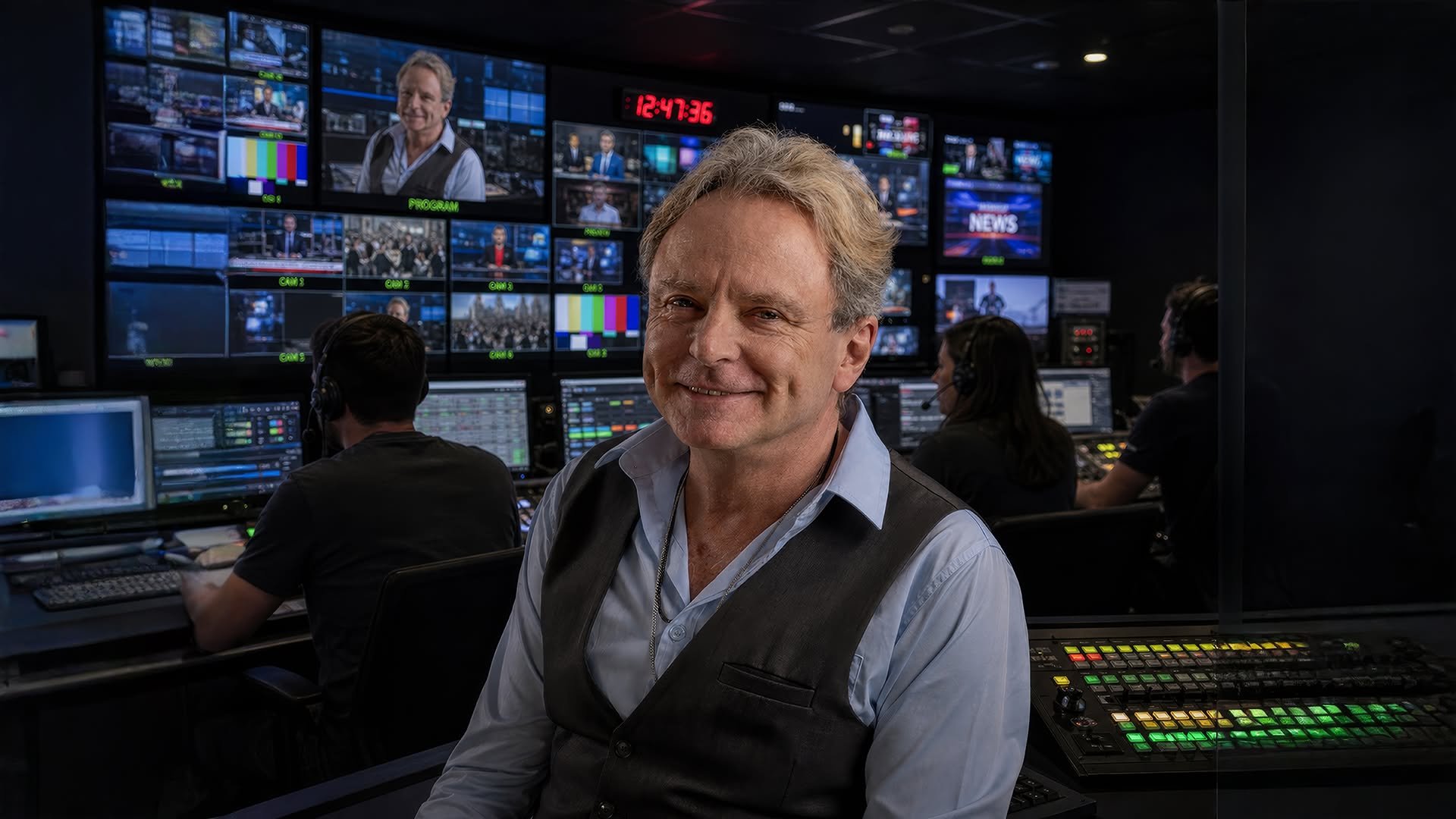 Podcast Production Services That Build Pipeline | Man in television control room