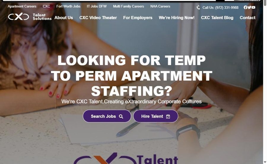 CXC Talent website homepage