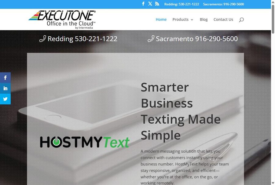Executone Information Systems website homepage