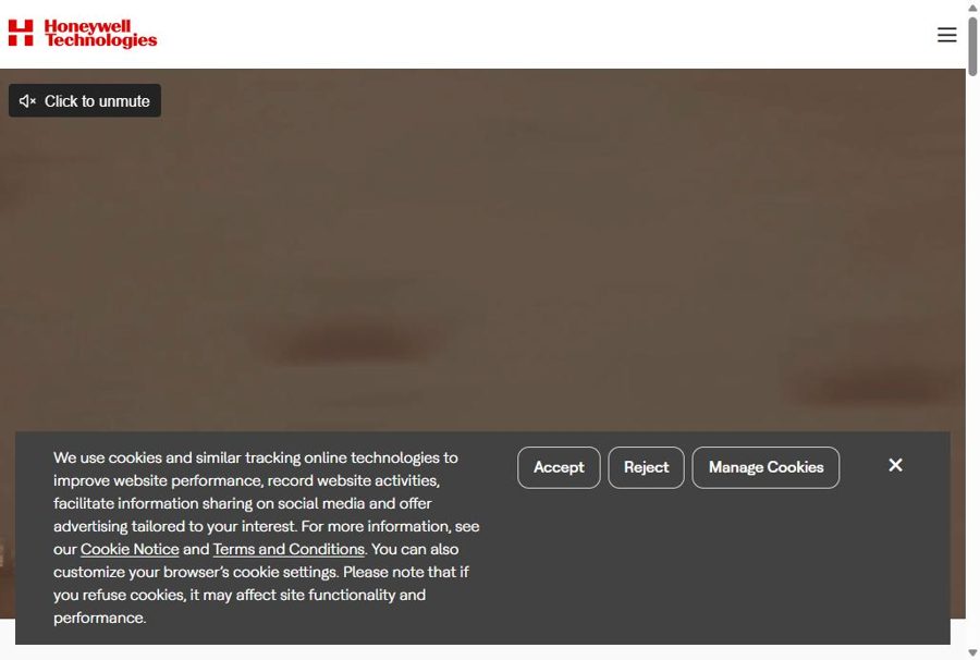 Honeywell website homepage