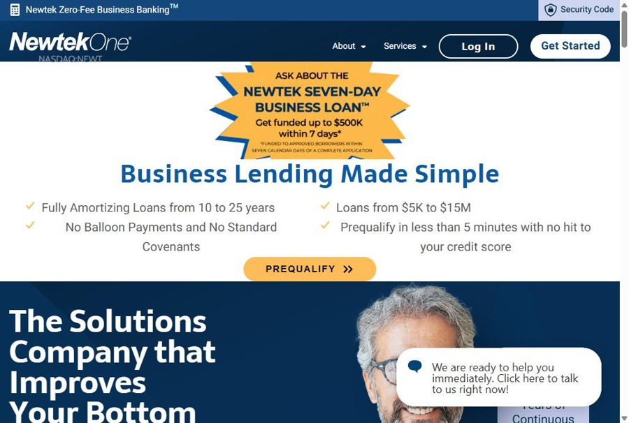 NewTek Capital website homepage