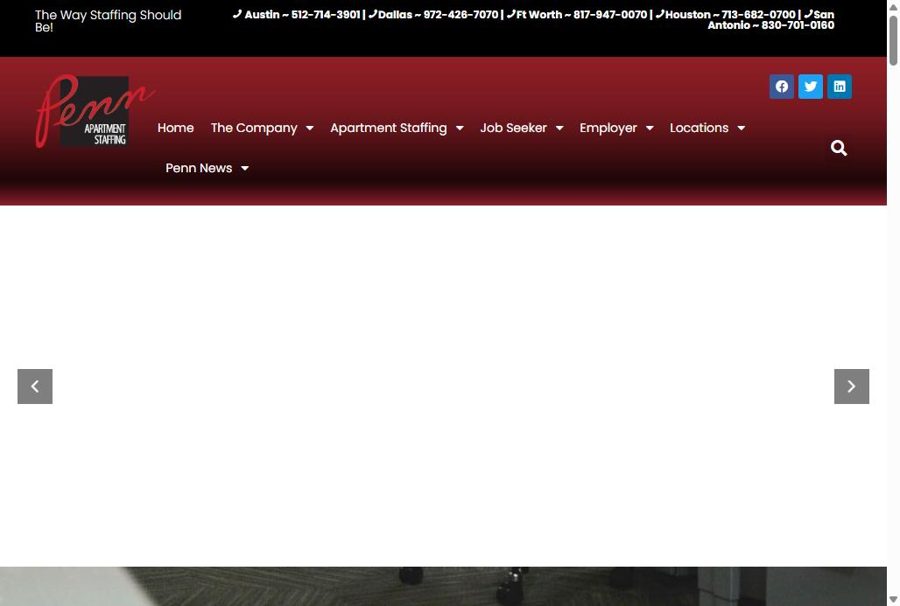Penn Apartment Staffing website homepage