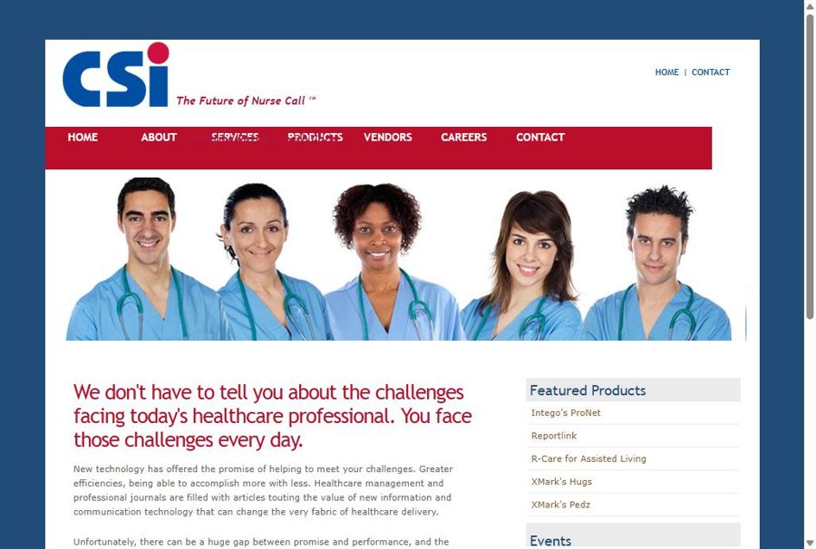 Wescom InteGo Nursecall website homepage