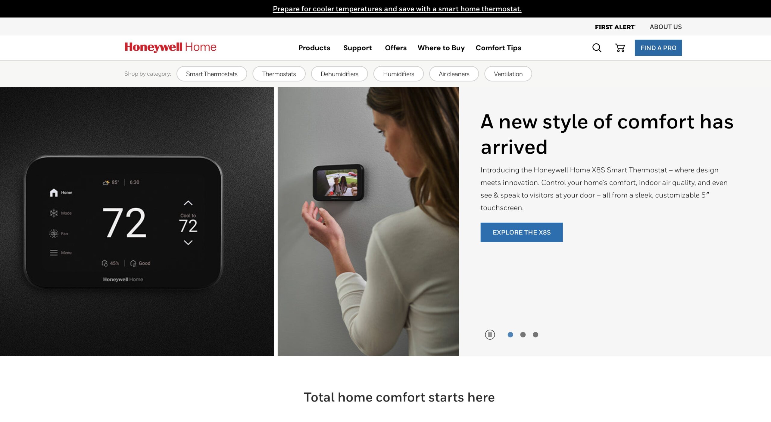 Honeywell website homepage