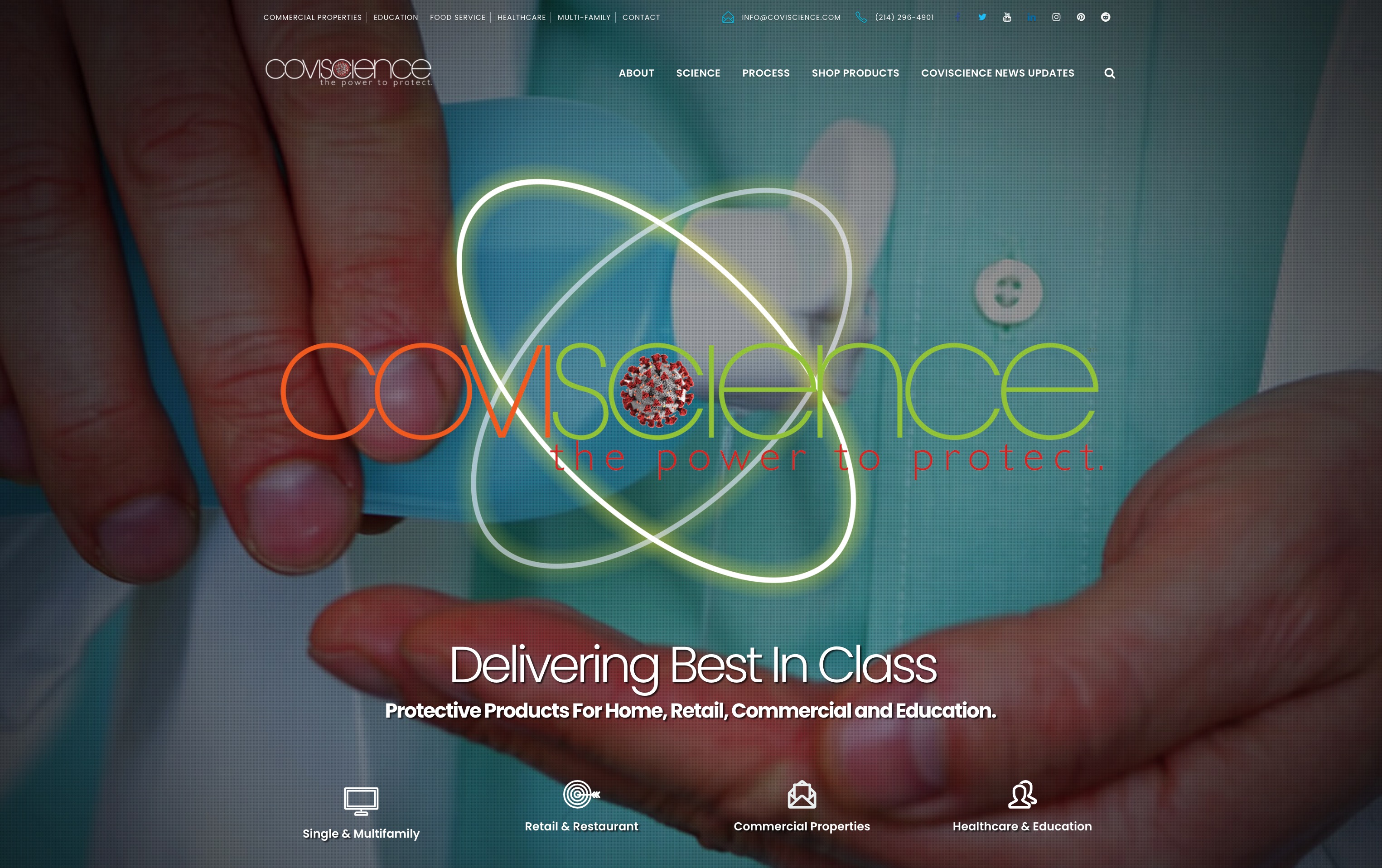 CoviScience website homepage