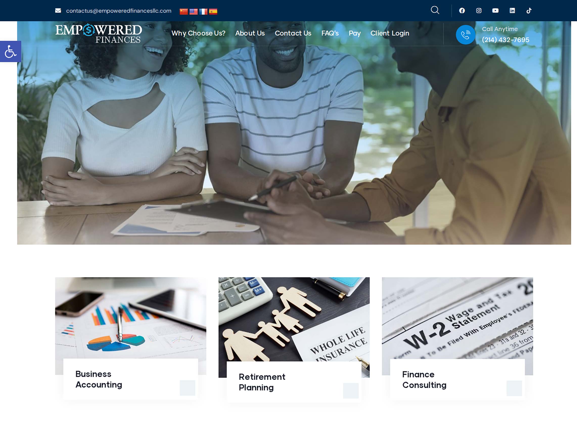 Empowered Finances, LLC website homepage