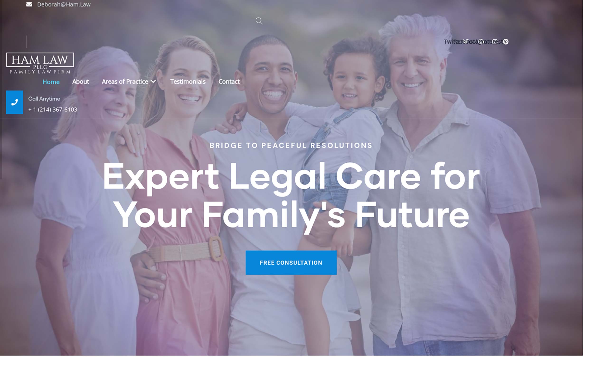 Ham Law website homepage