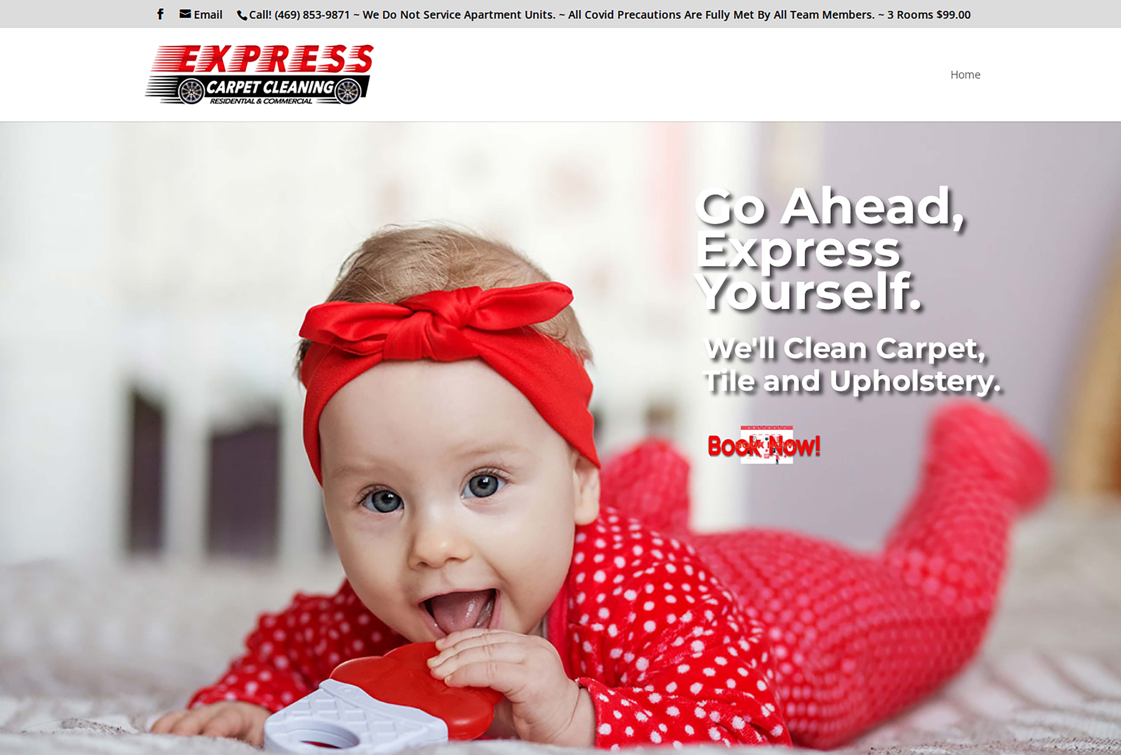 Express Carpet Cleaning website homepage