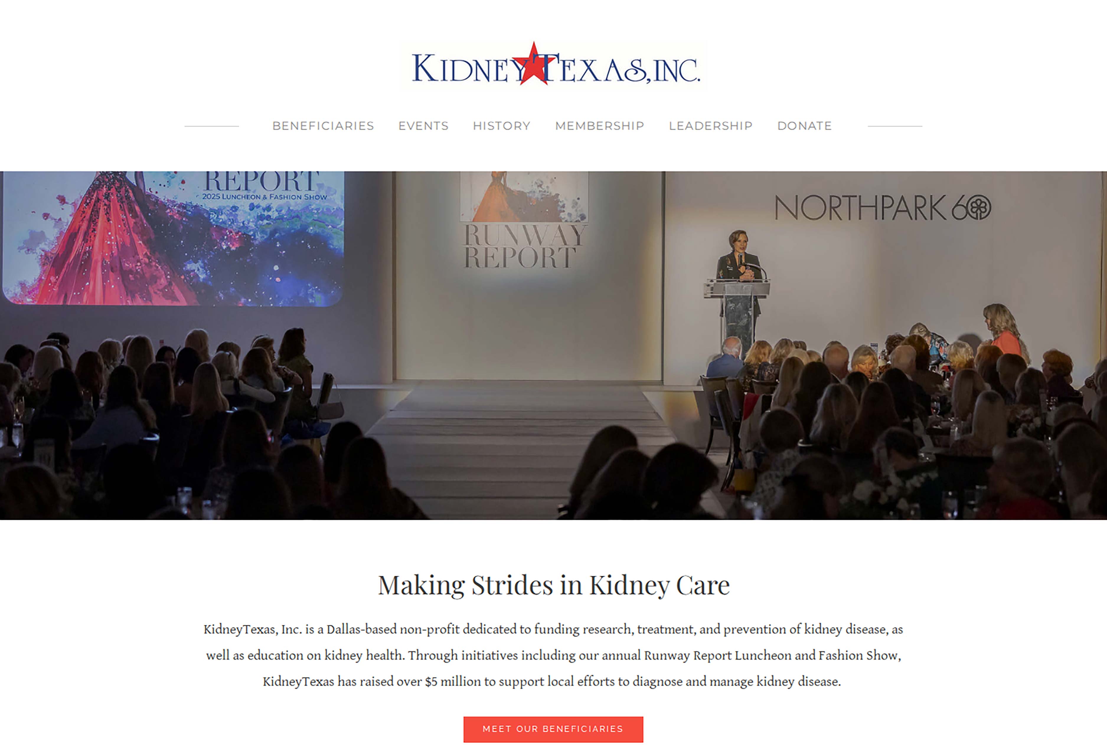 KidneyTexas, Inc. website homepage