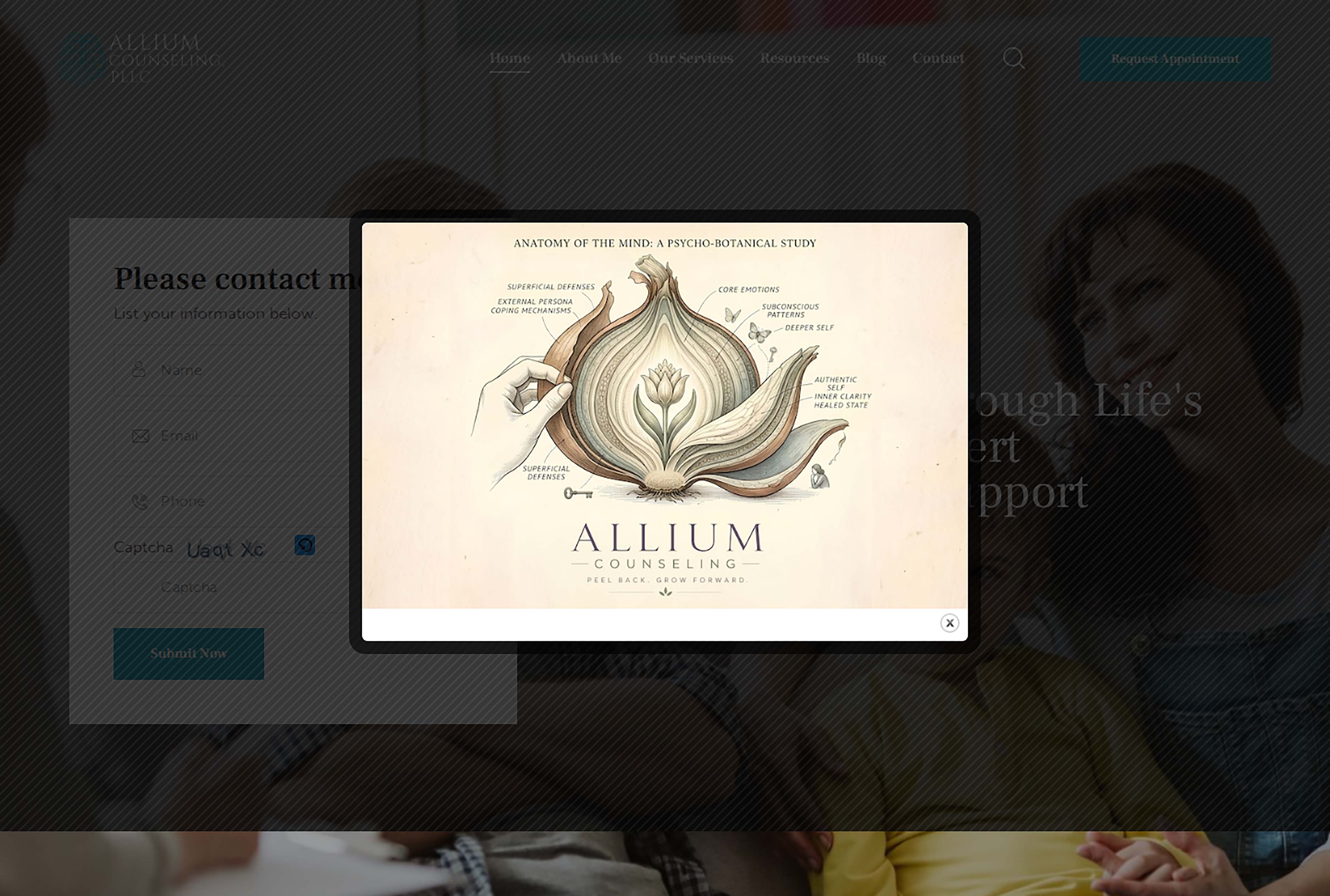 Allium Counseling website homepage