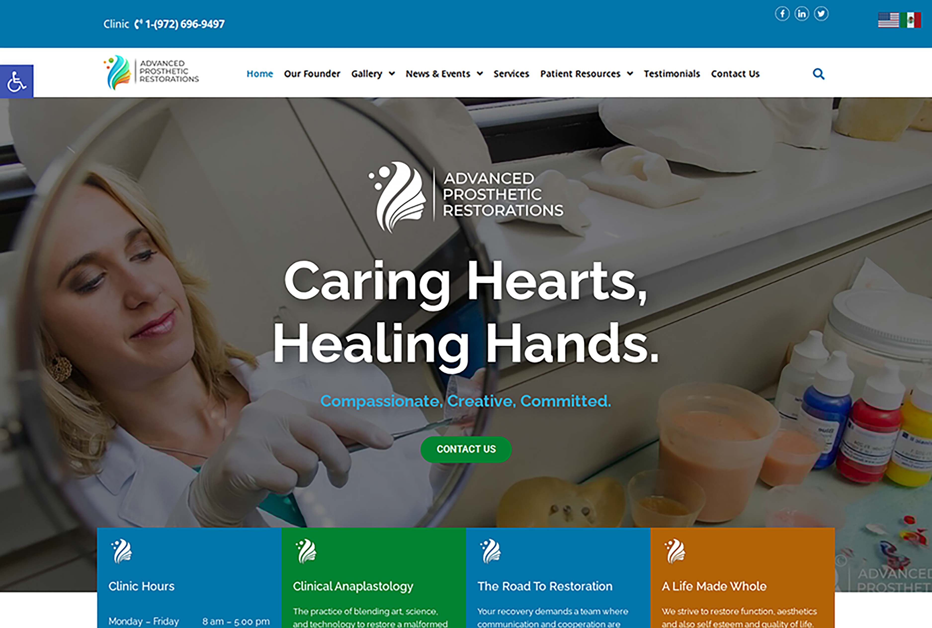 Advanced Prosthetic Restorations website homepage